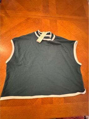 Calla Performance Women's XL Crop Mock Neck Top in Dark Green 489